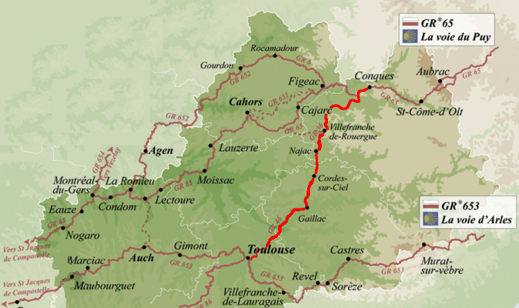 Carte Conques Toulouse